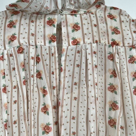 Anthropologie Let Me Be Mock Neck Sheerf Long Sleeve Mini Dress XS Cottagecore - Picture 10 of 16